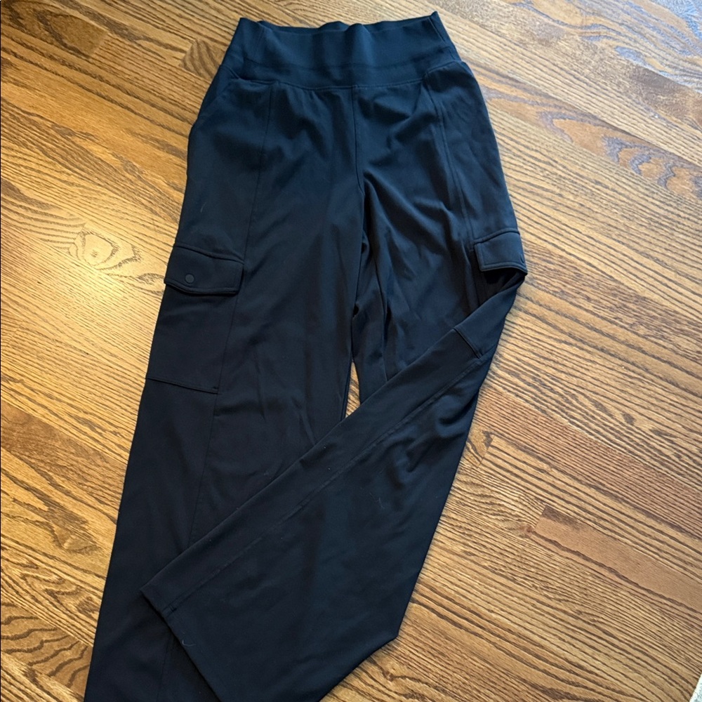 Athleta Black Cargo Trousers wide leg